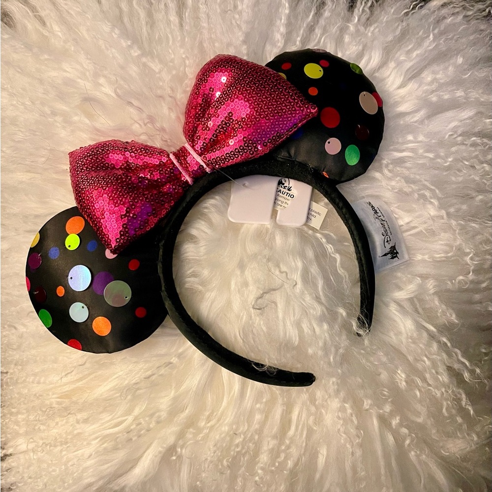 2019 DISNEY Multi Colored Polka Dot Minnie Ears - “Rock the Dots” - NWT